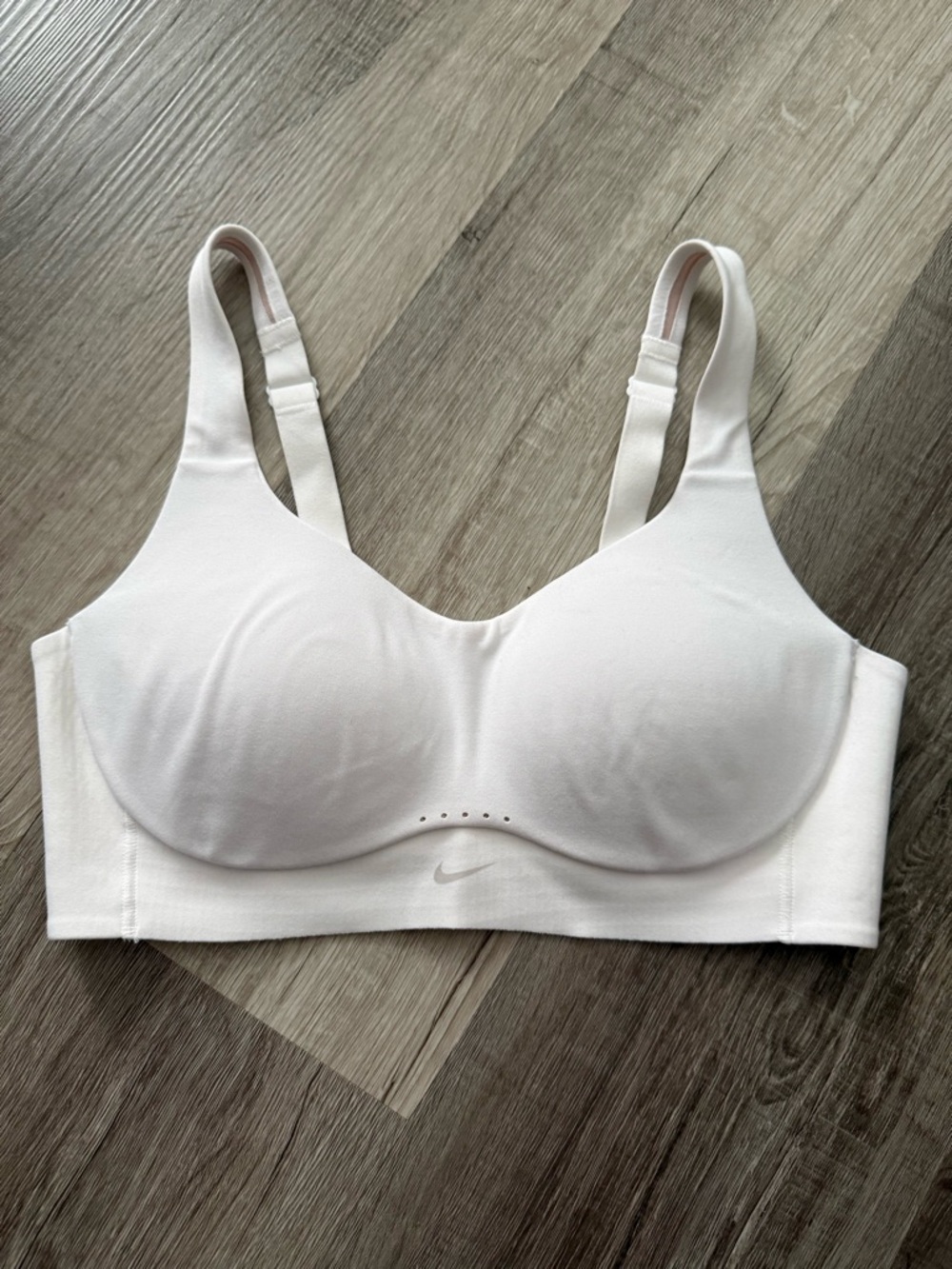 Nike White Padded Light Support Sports Bra